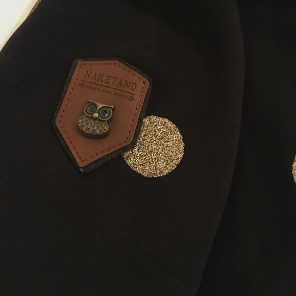 NAKETANO Black Hoodie Golden Dots Size S - Picture 5 of 8